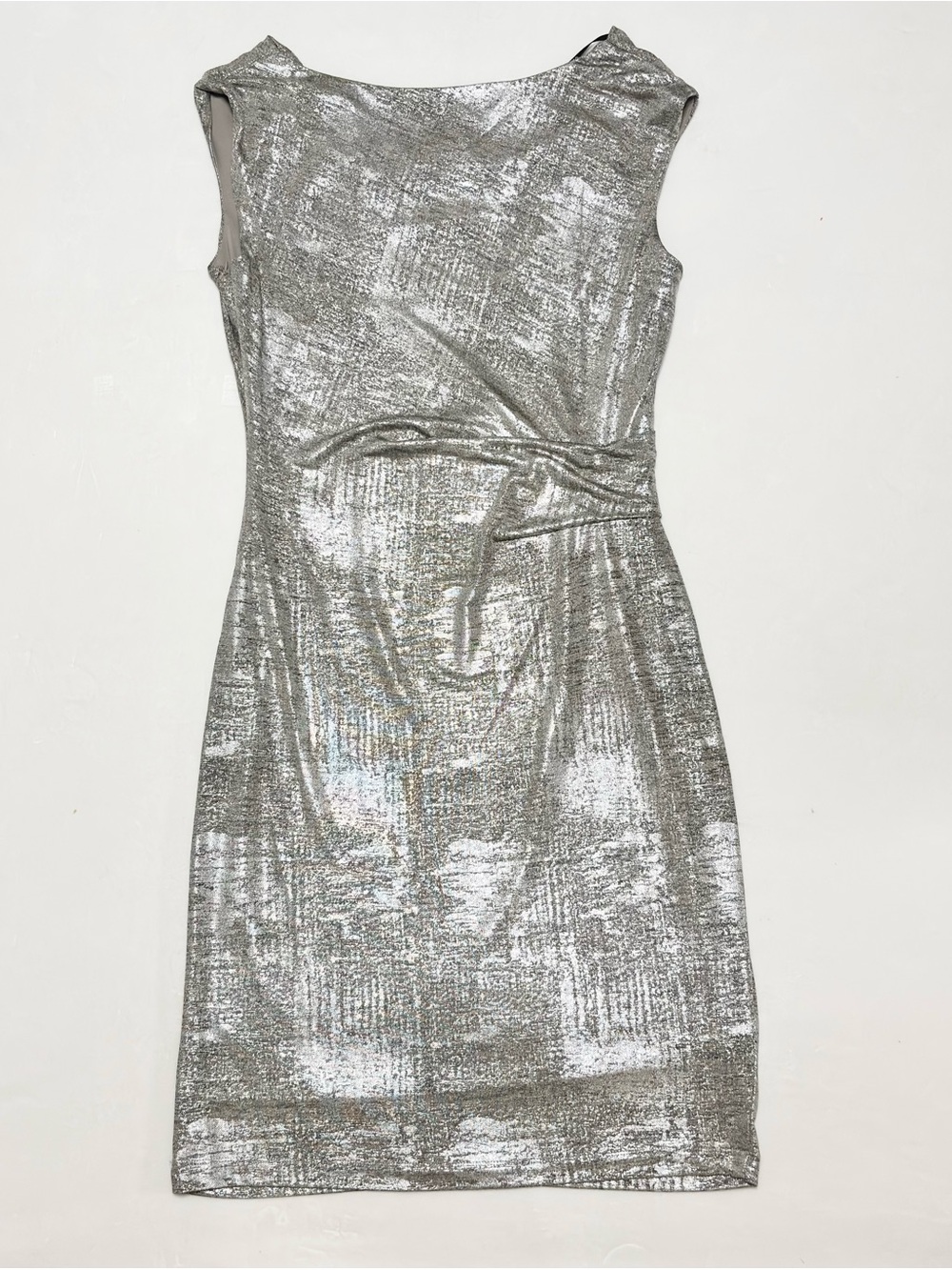 Vince Camuto Metallic Silver Sleeveless Cowl Dress - Picture 2 of 7